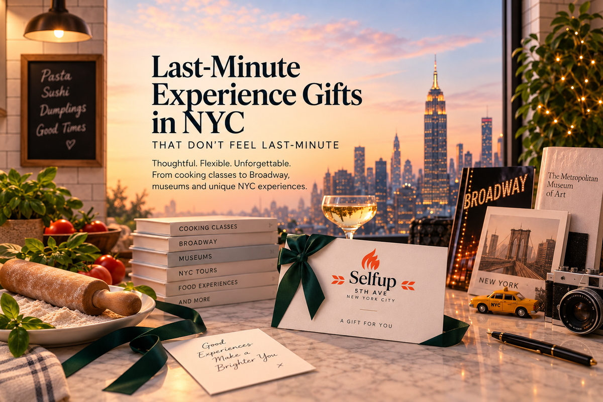Last-minute experience gifts in NYC including cooking classes, Broadway, museums and city experiences